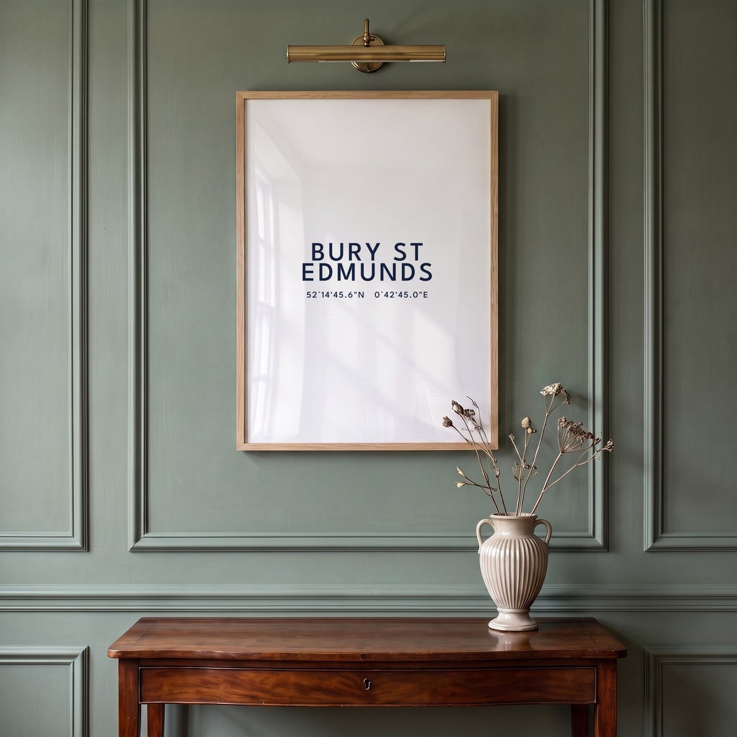 Bury St Edmunds — Framed Coordinates Print