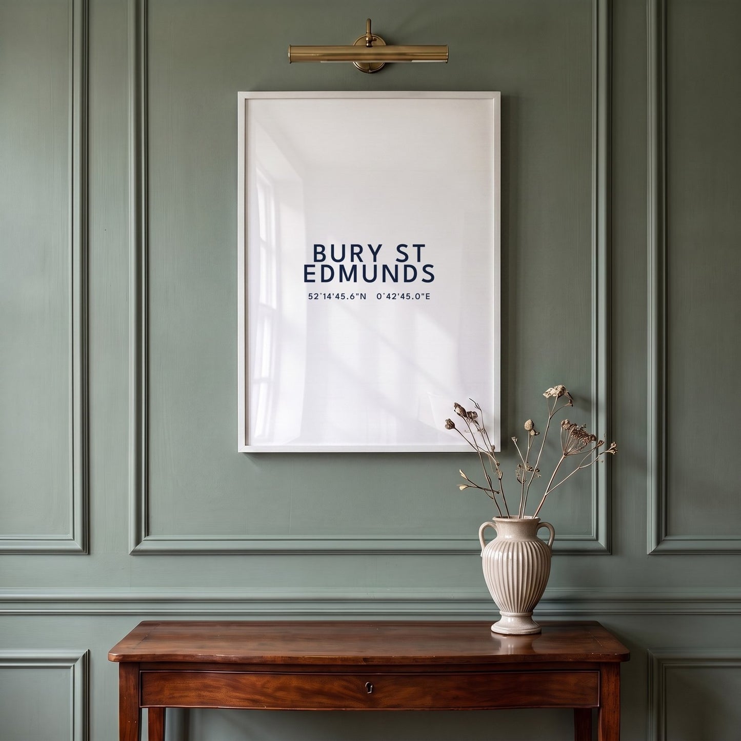 Bury St Edmunds — Framed Coordinates Print