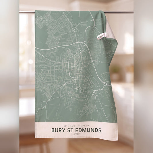 Bury St Edmunds — Map Tea Towel