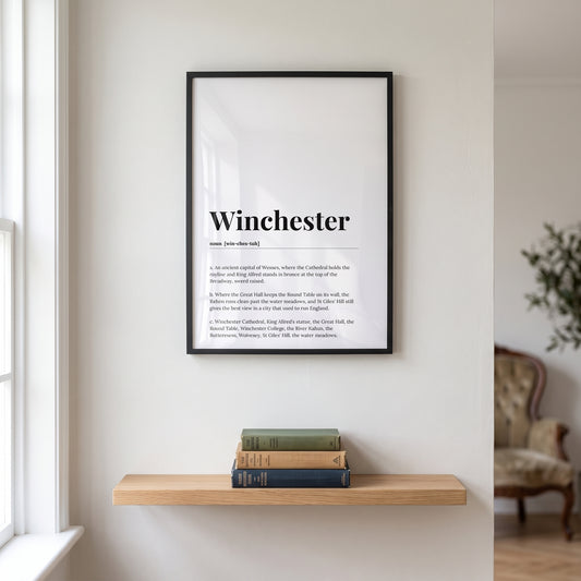 Your Town Merch — Winchester Framed Dictionary Print lifestyle