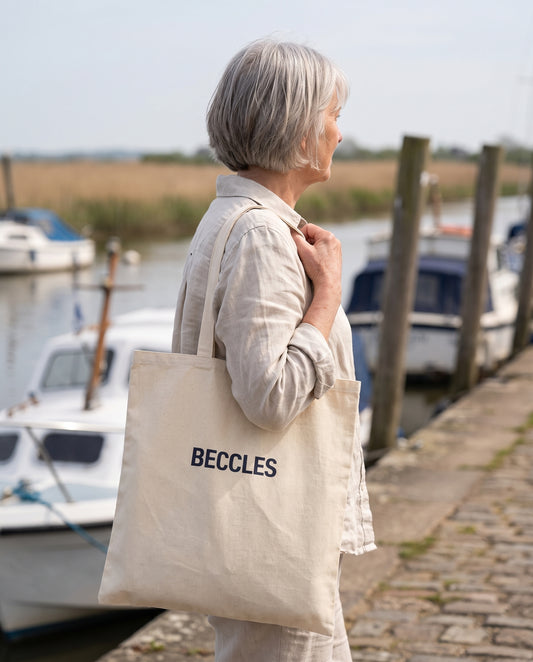Your Town Merch — Beccles Natural Tote lifestyle