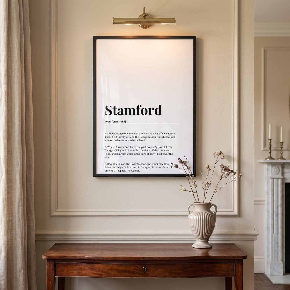 Your Town Merch — Stamford Framed Dictionary Print lifestyle