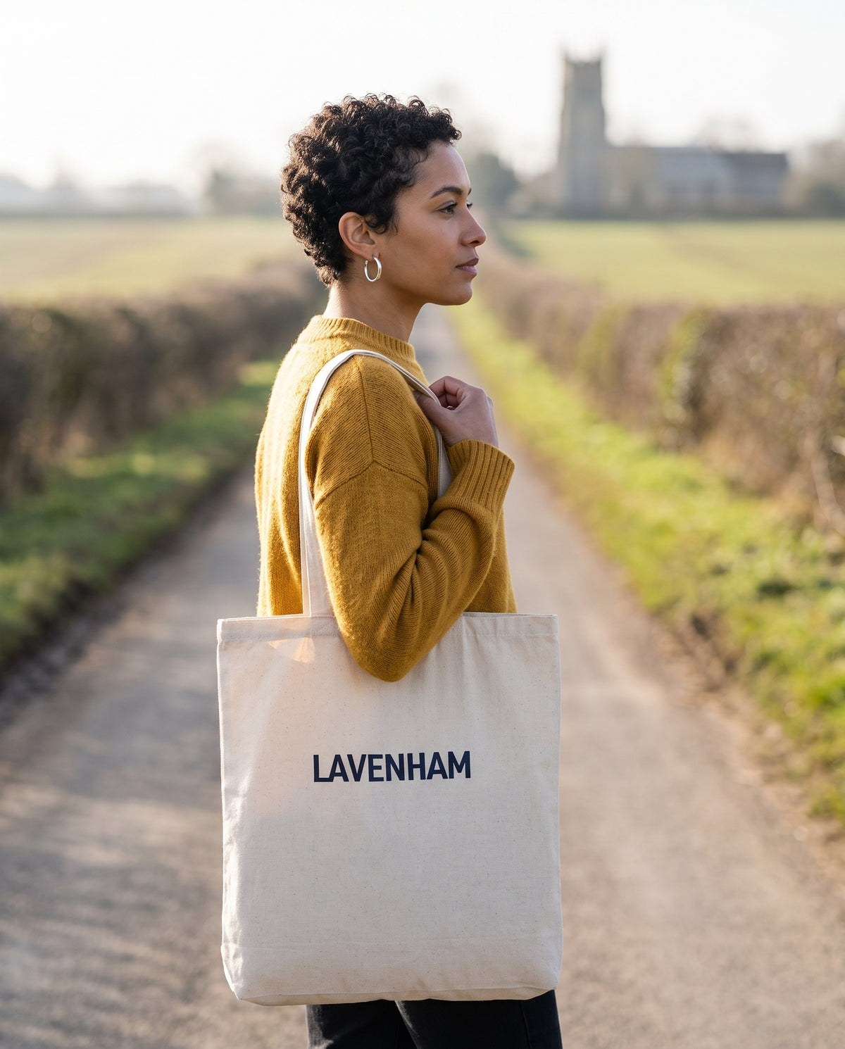 Your Town Merch — Lavenham Natural Tote lifestyle