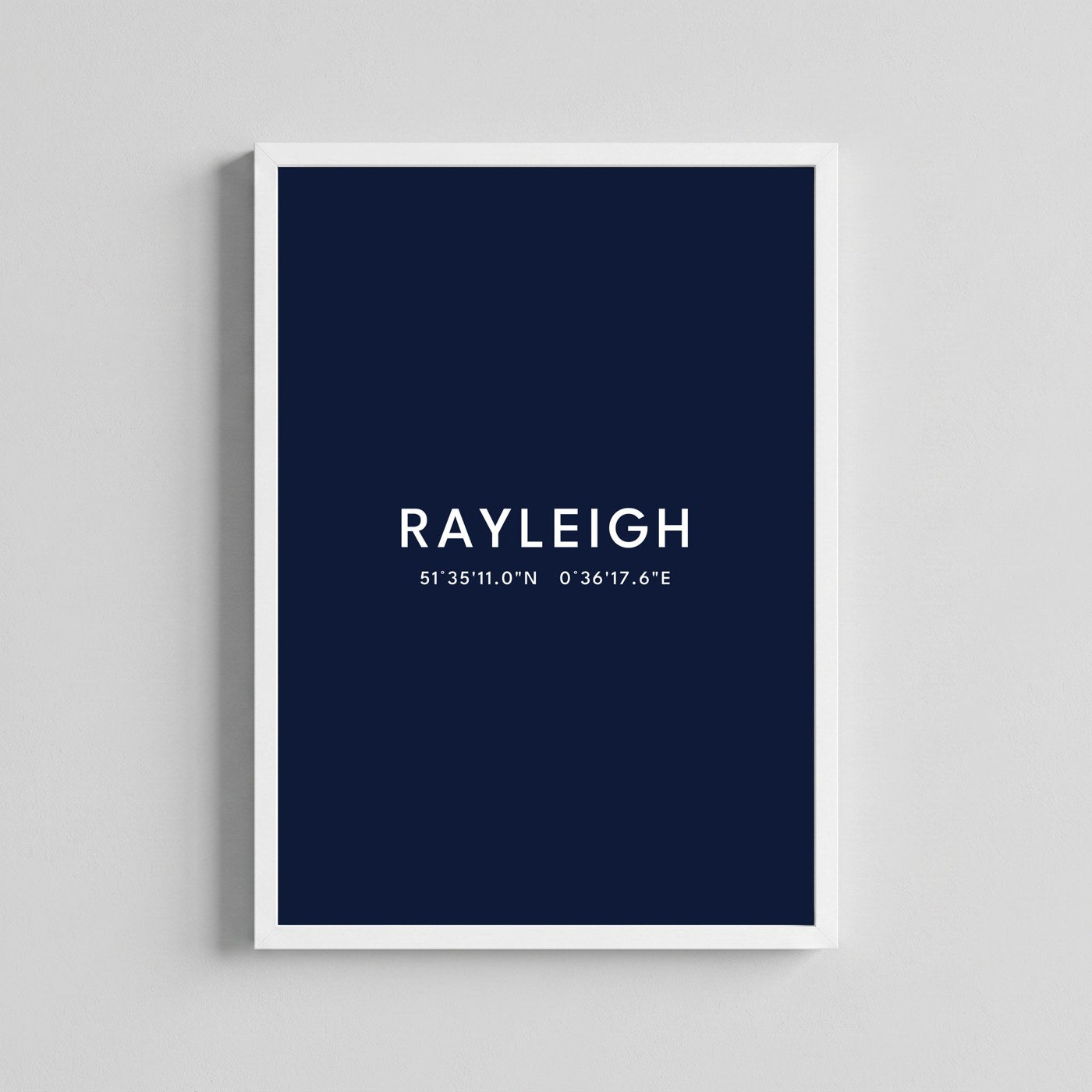 Rayleigh — Framed Coordinates Print (Navy)