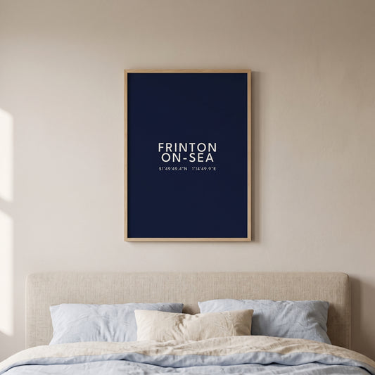 Frinton-on-Sea coordinates print lifestyle — Your Town Merch