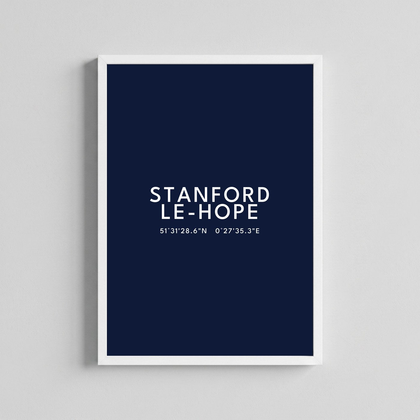 Stanford-le-Hope — Framed Coordinates Print (Navy)