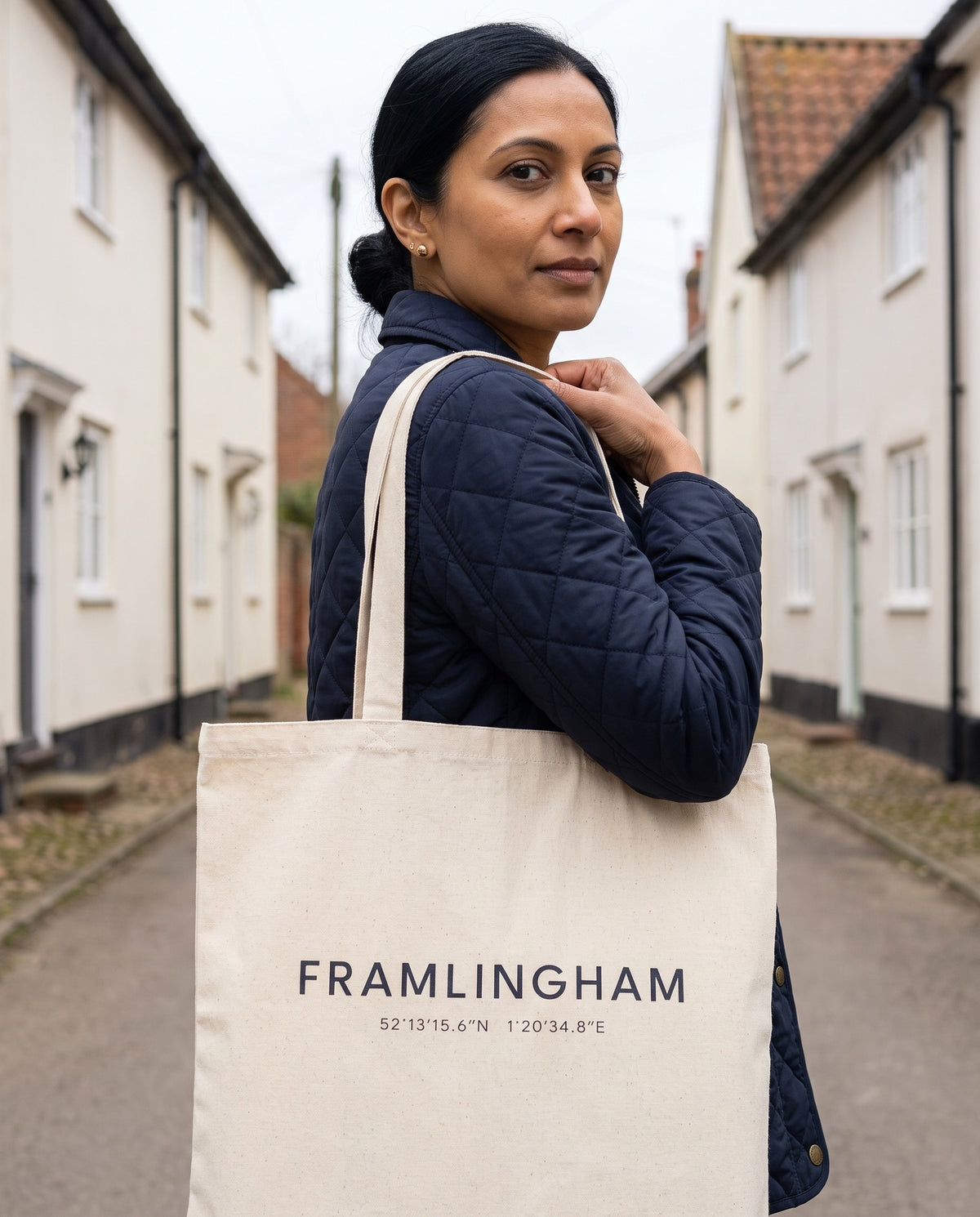 Your Town Merch — Framlingham Coordinates Natural Tote lifestyle