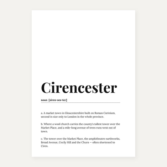 Cirencester — Dictionary Print