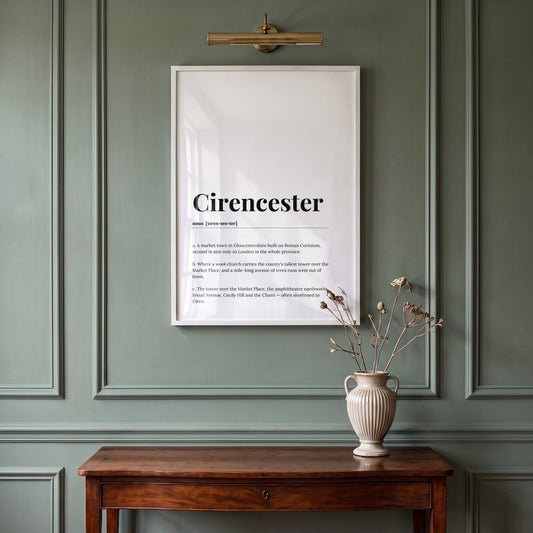 Cirencester — Framed Dictionary Print