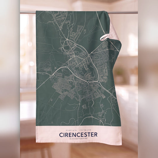 Cirencester — Map Tea Towel