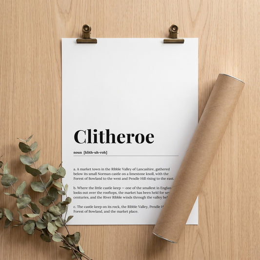 Your Town Merch — Clitheroe Dictionary Print unframed print