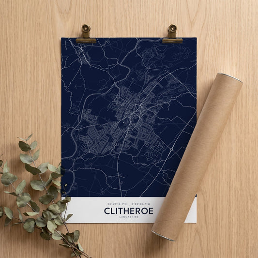 Clitheroe — Map Print