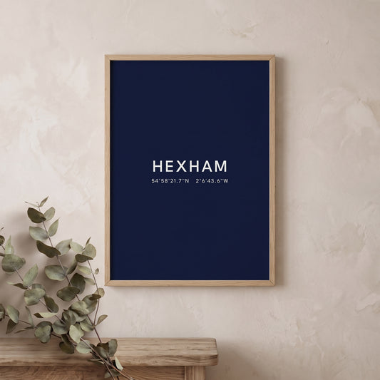Hexham — Coordinates Print