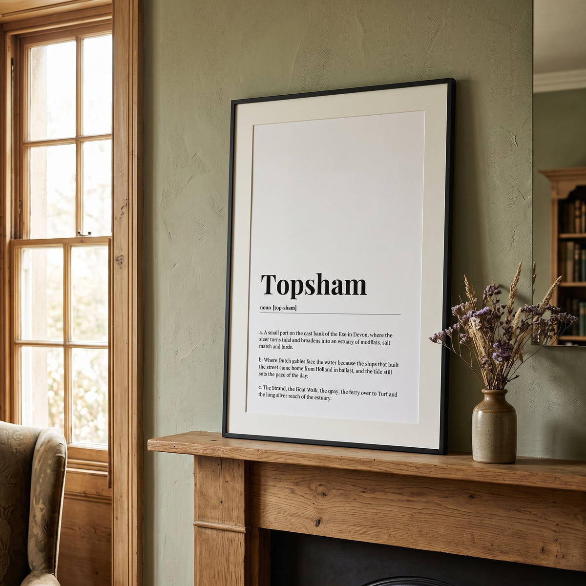 Your Town Merch — Topsham Dictionary Print lifestyle