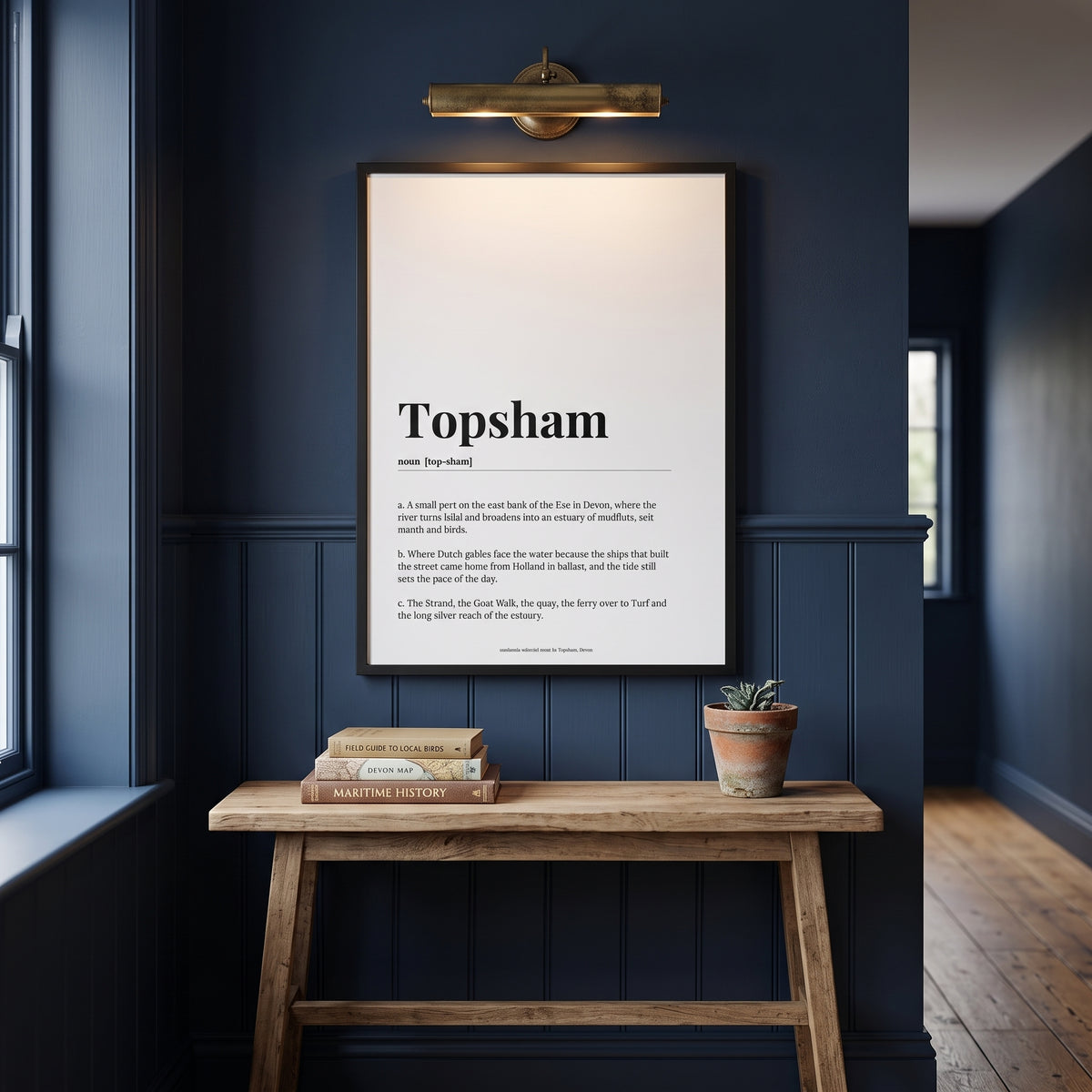 Your Town Merch — Topsham Framed Dictionary Print lifestyle