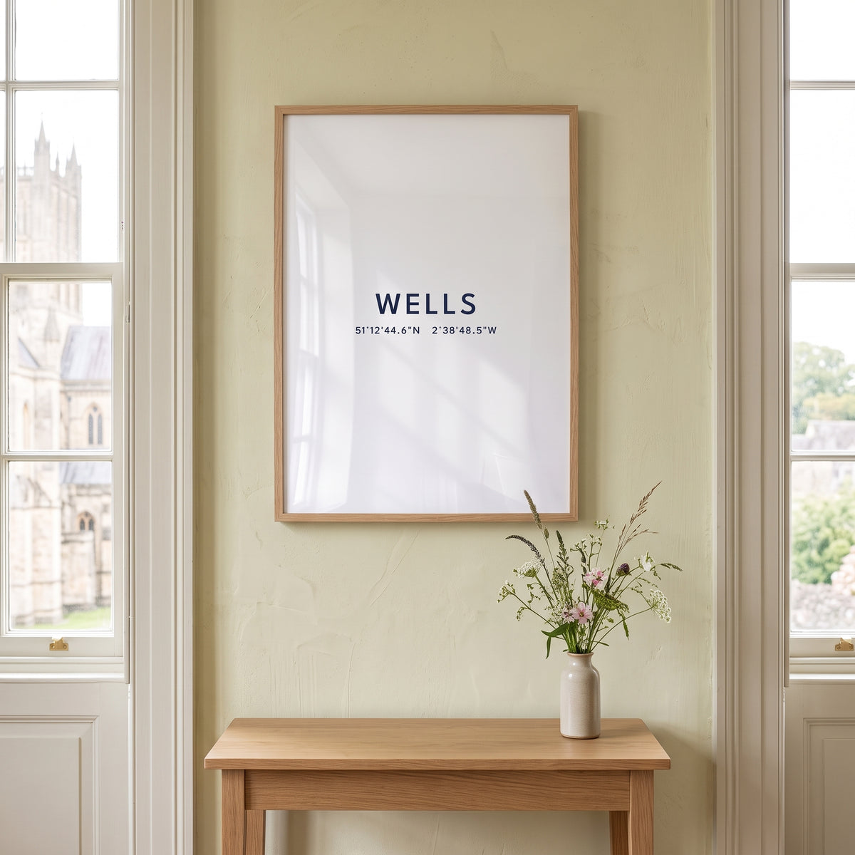 Your Town Merch — Wells Framed Coordinates Print lifestyle