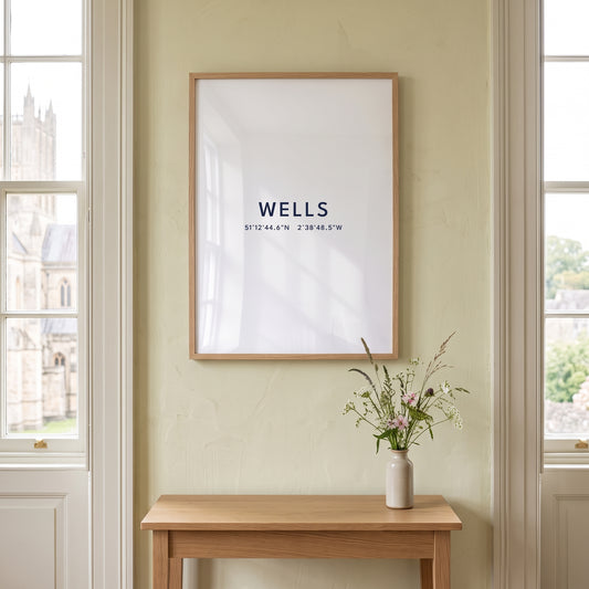 Your Town Merch — Wells Framed Coordinates Print lifestyle