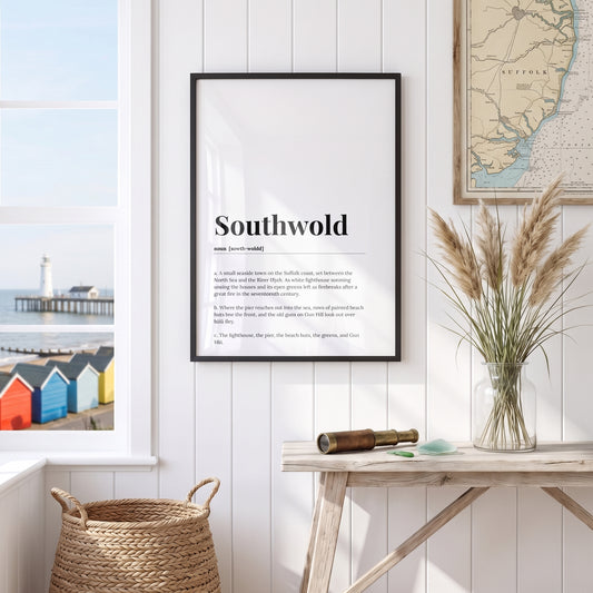 Your Town Merch — Southwold Framed Dictionary Print lifestyle
