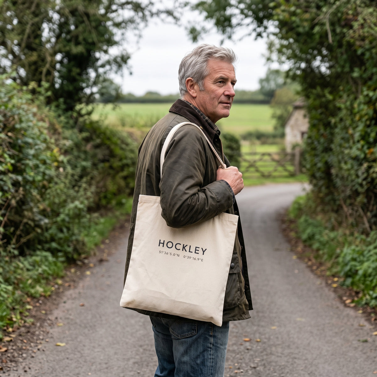 Your Town Merch — Hockley Coordinates Natural Tote lifestyle