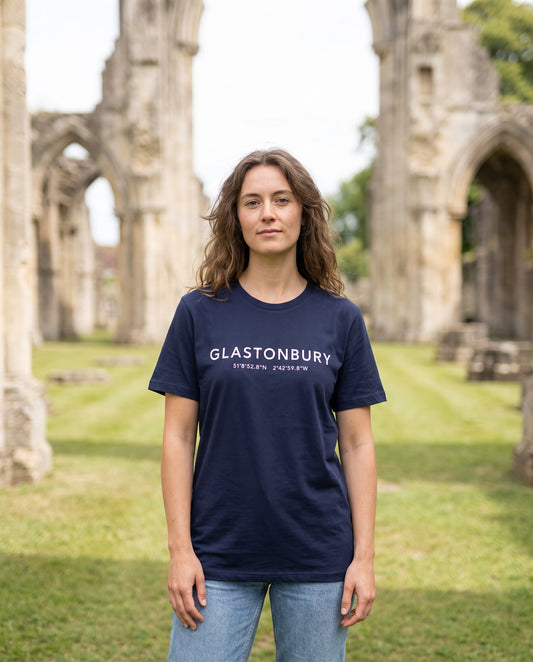 Glastonbury — Coordinates Navy Tee