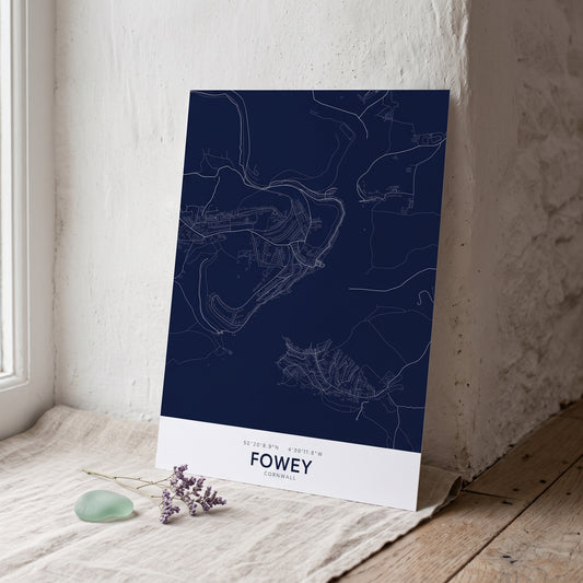 Fowey — Map Print