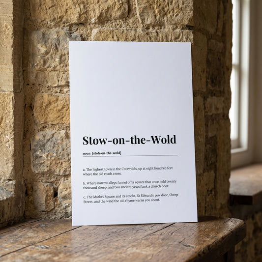 Your Town Merch — Stow-on-the-Wold Dictionary Print lifestyle