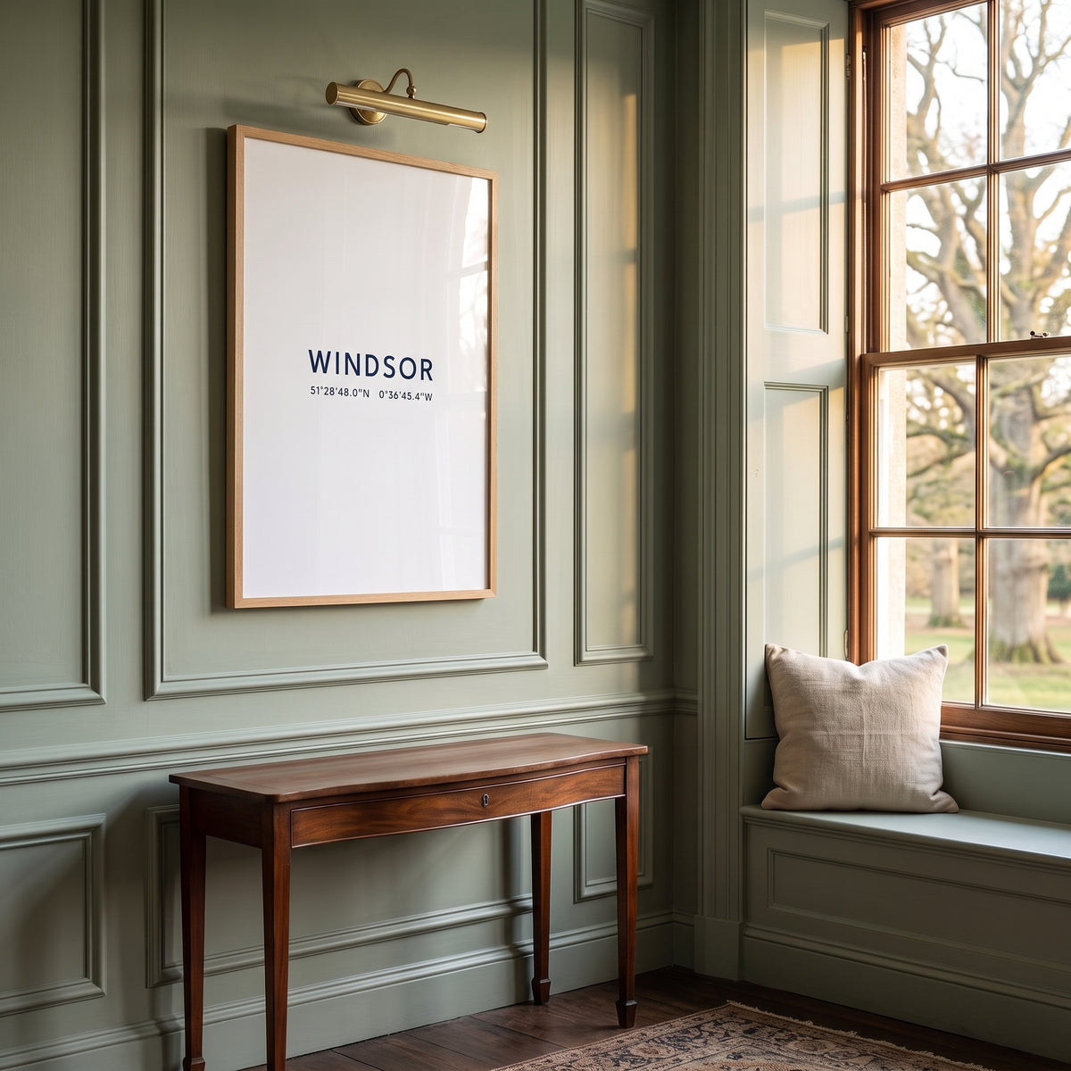 Your Town Merch — Windsor Framed Coordinates Print lifestyle