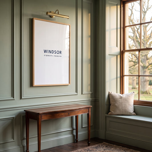 Your Town Merch — Windsor Framed Coordinates Print lifestyle