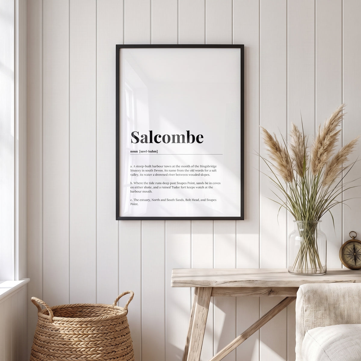 Your Town Merch — Salcombe Framed Dictionary Print lifestyle
