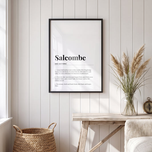 Your Town Merch — Salcombe Framed Dictionary Print lifestyle