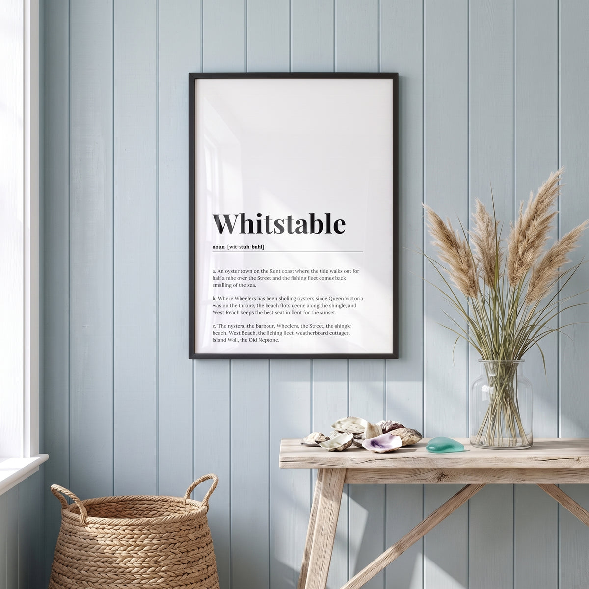 Your Town Merch — Whitstable Framed Dictionary Print lifestyle