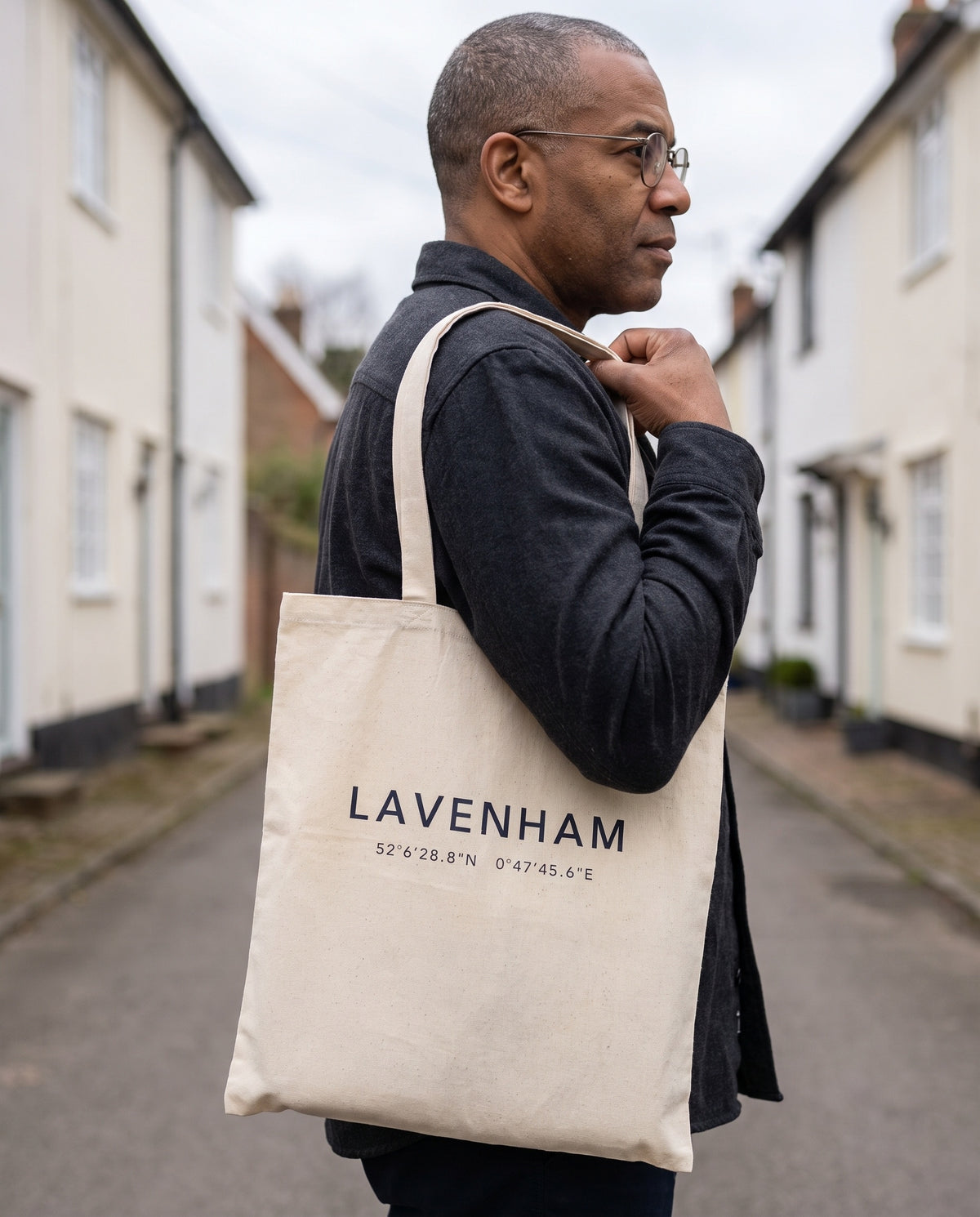 Your Town Merch — Lavenham Coordinates Natural Tote lifestyle