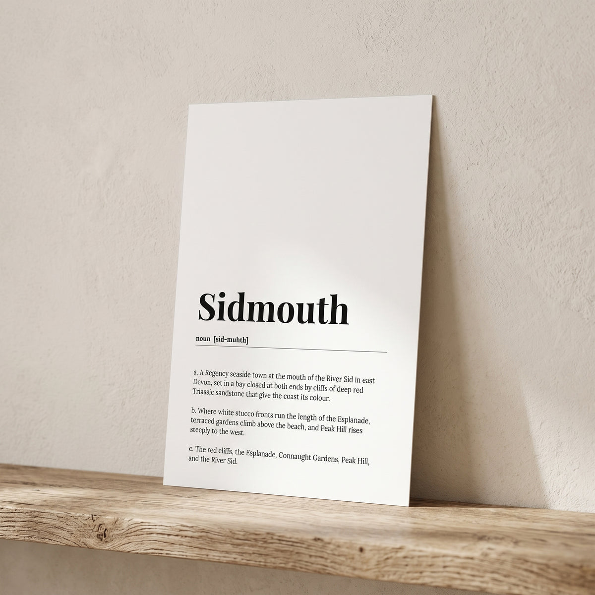 Your Town Merch — Sidmouth Dictionary Print lifestyle