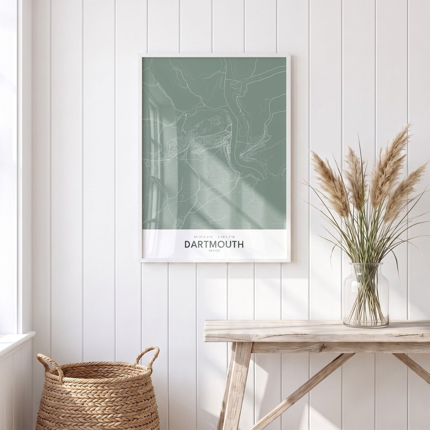 Dartmouth — Framed Map Print (Sage)
