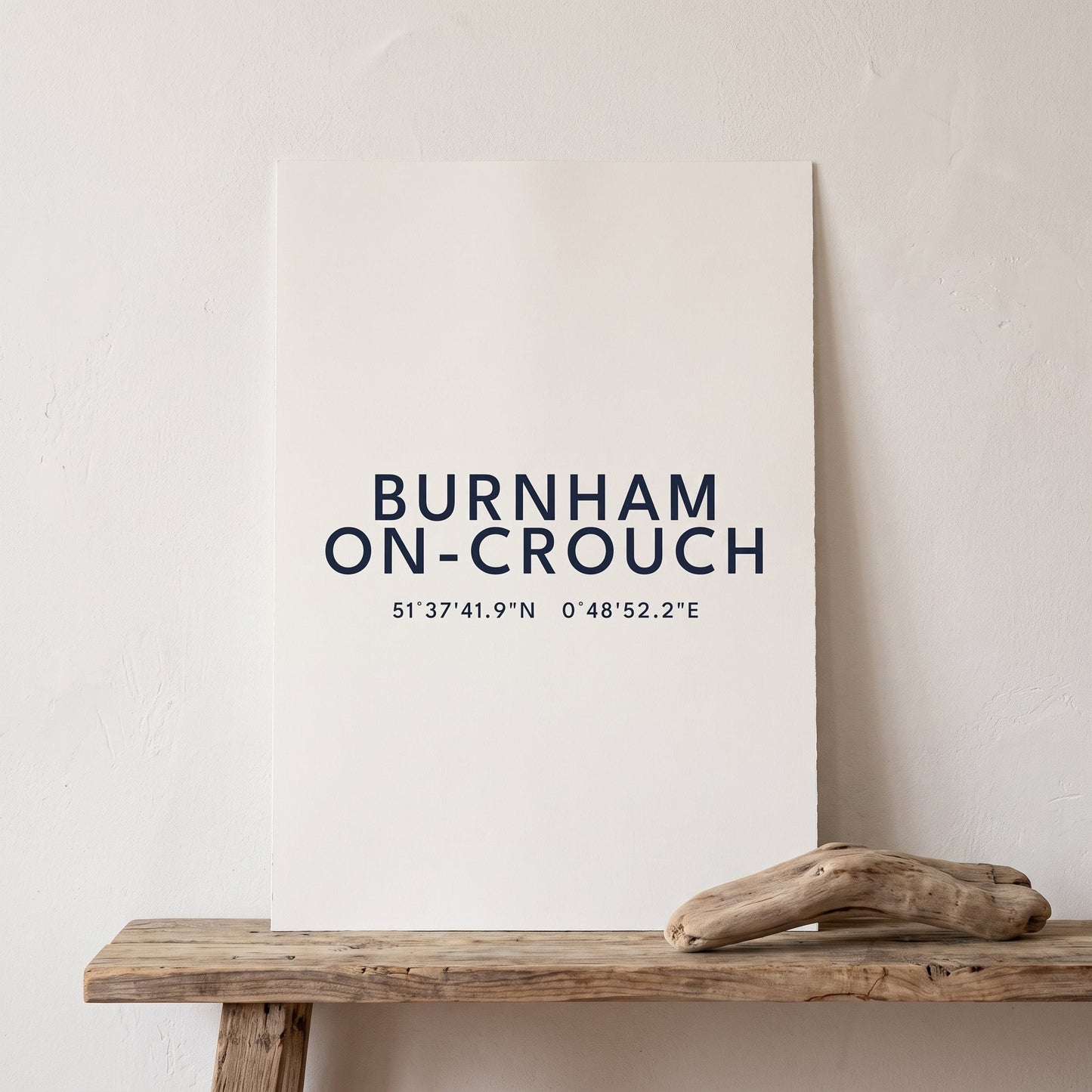 Burnham-on-Crouch — Coordinates Print (White)