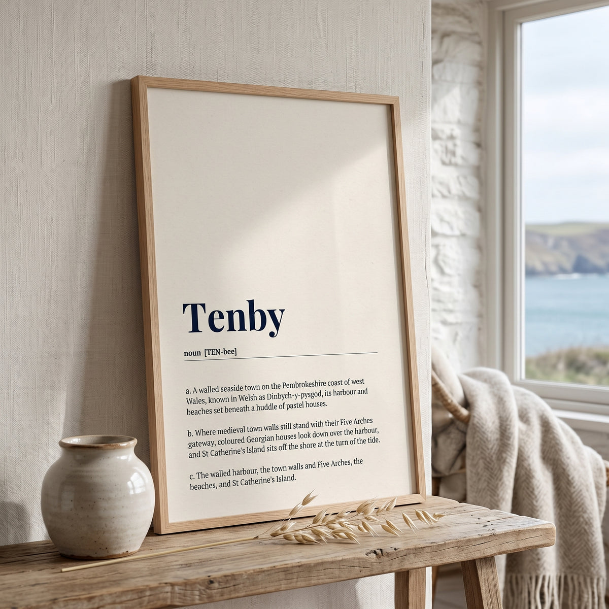 Your Town Merch — Tenby Dictionary Print lifestyle