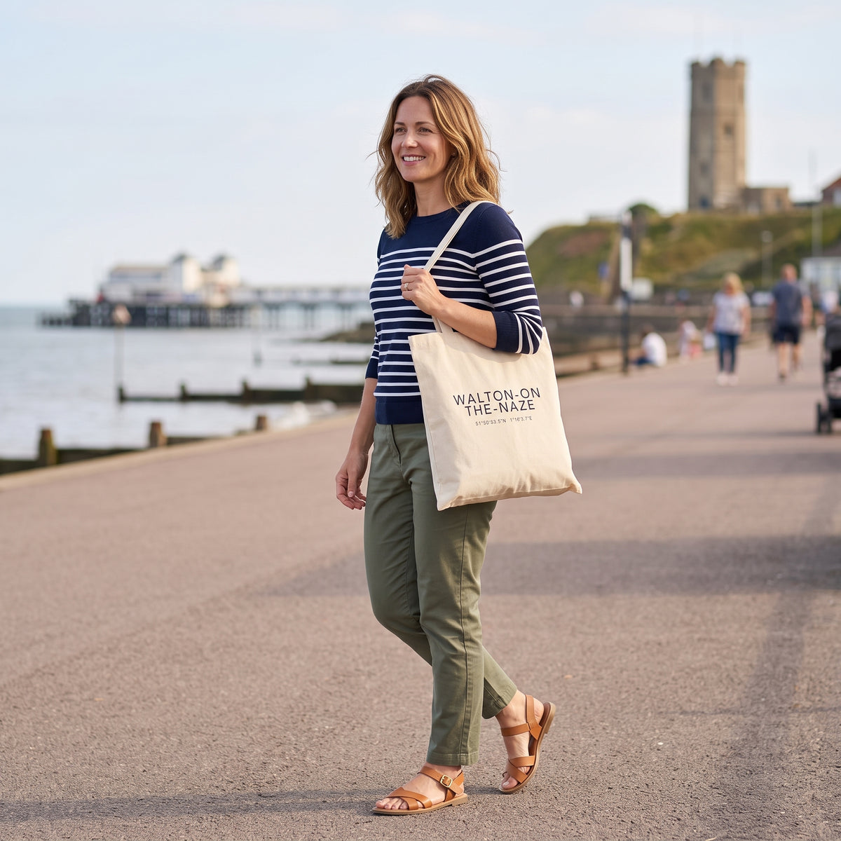 Your Town Merch — Walton-on-the-Naze Coordinates Natural Tote lifestyle