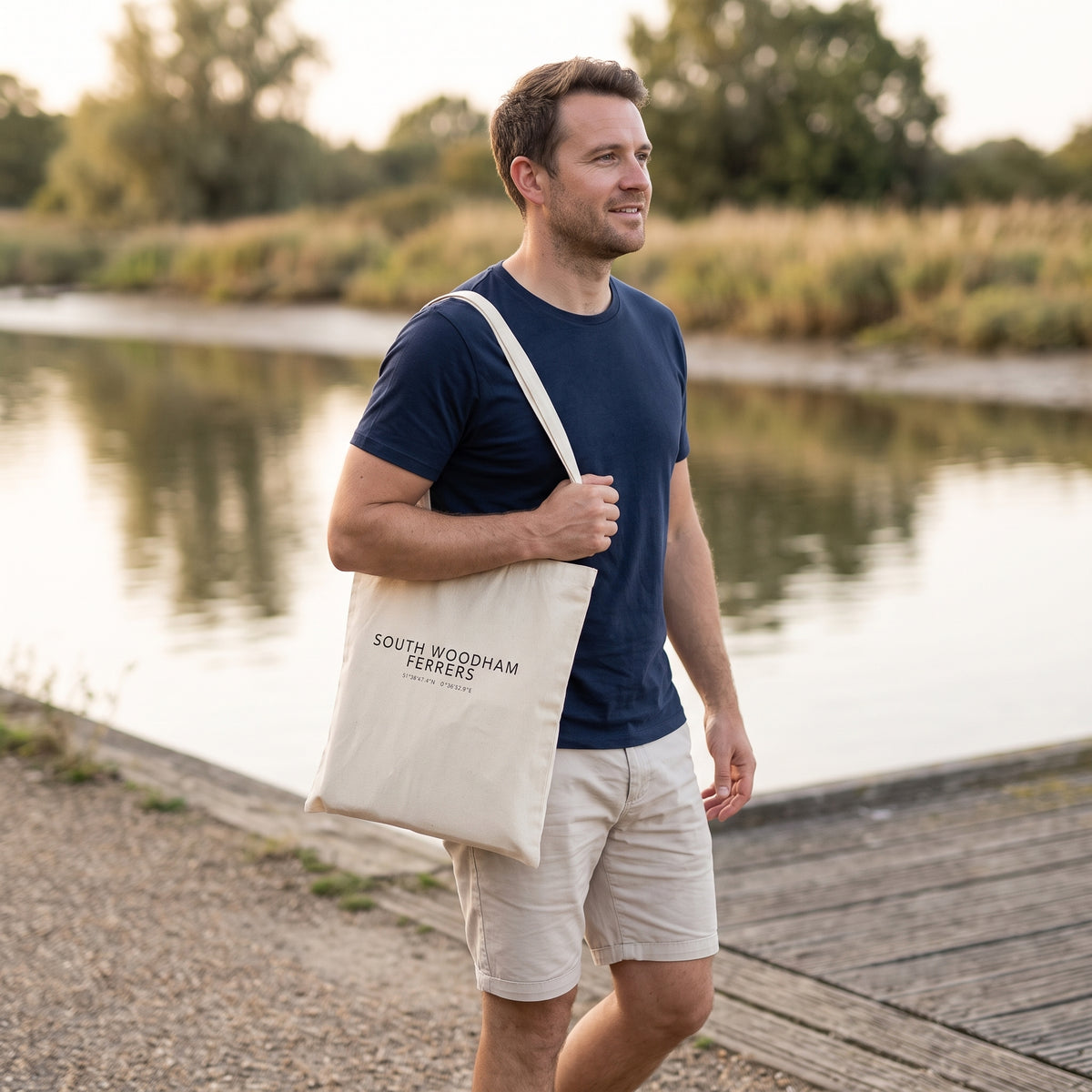 Your Town Merch — South Woodham Ferrers Coordinates Natural Tote lifestyle