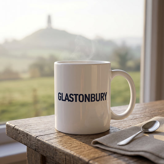 Your Town Merch — Glastonbury Ceramic Mug lifestyle