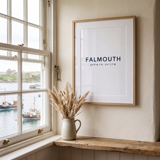 Falmouth — Framed Coordinates Print