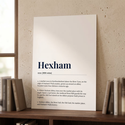 Hexham — Dictionary Print