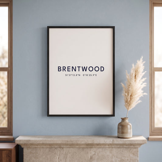 Brentwood — Framed Coordinates Print