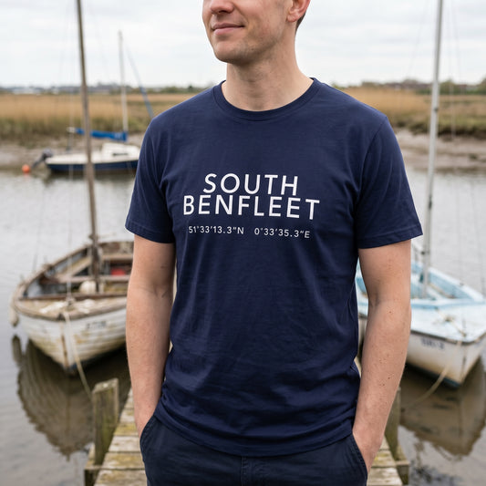 South Benfleet — Coordinates Navy Tee