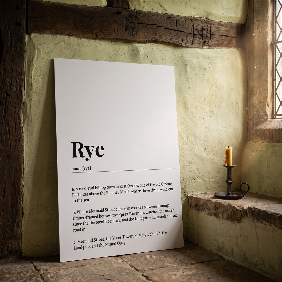 Your Town Merch — Rye Dictionary Print lifestyle