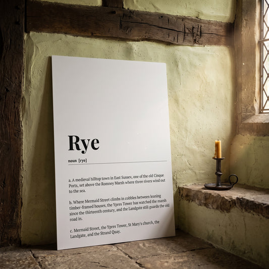Your Town Merch — Rye Dictionary Print lifestyle