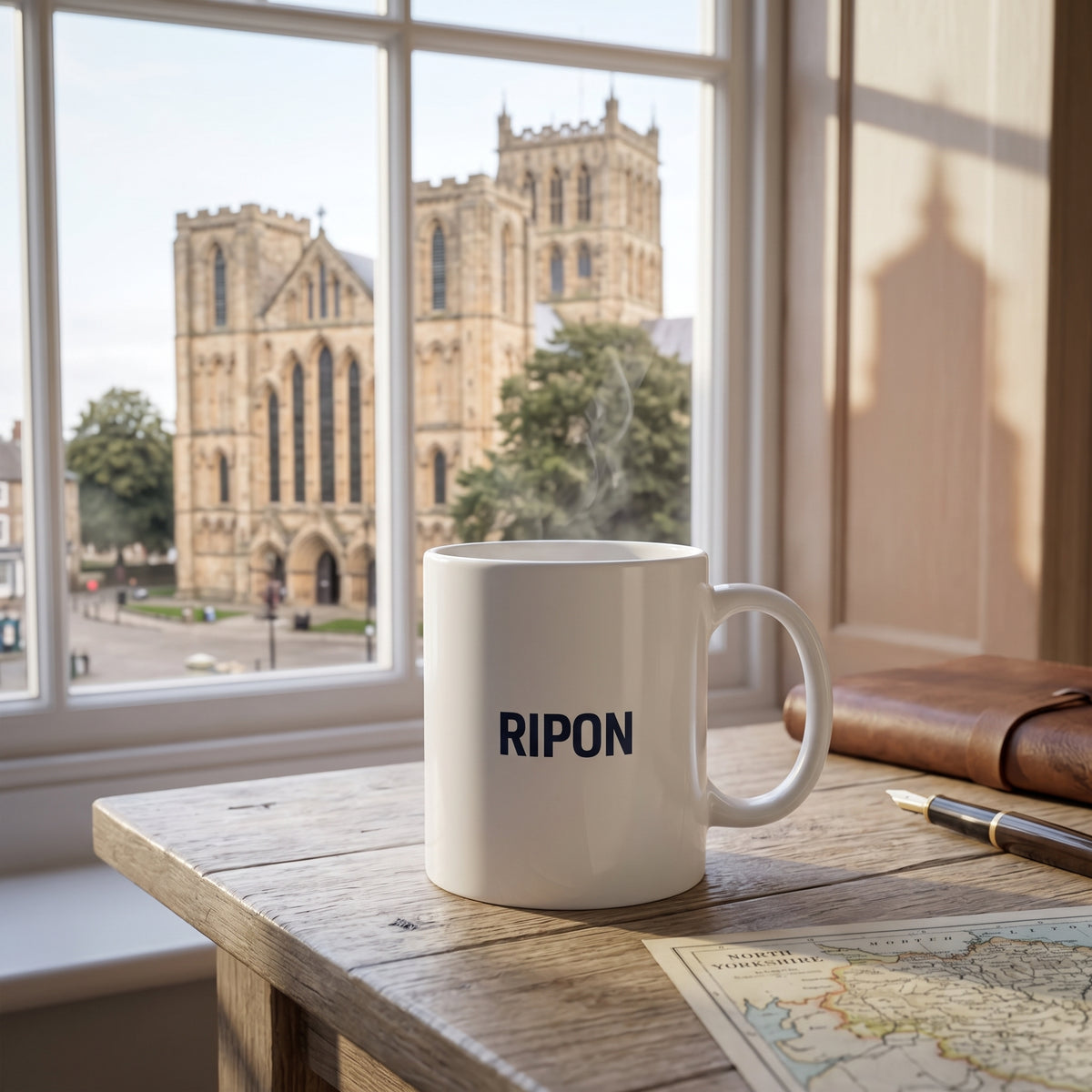 Your Town Merch — Ripon Ceramic Mug lifestyle