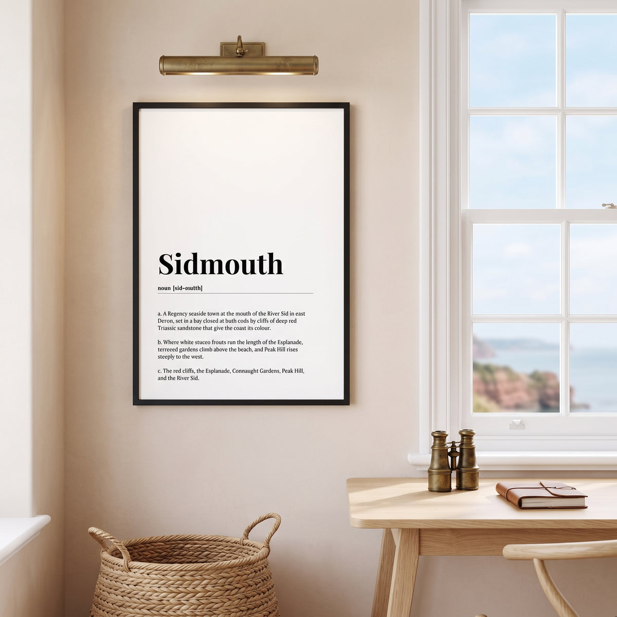 Your Town Merch — Sidmouth Framed Dictionary Print lifestyle