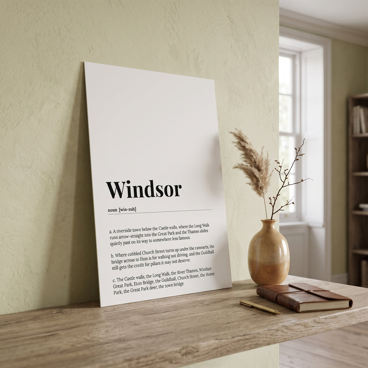 Your Town Merch — Windsor Dictionary Print lifestyle