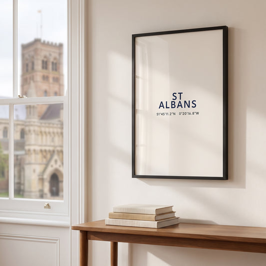 St Albans framed coordinates print — Your Town Merch