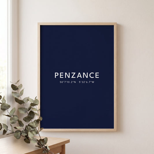 Penzance — Coordinates Print